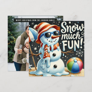 Cartes Pour Fêtes Annuelles Noël Snowman Snow beaucoup de plaisir