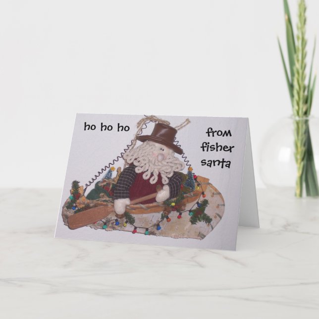 CARTES POUR FÊTES ANNUELLES NOËL SOUHAITE DE PÈRE NOËL LE PÊCHEUR (Devant)