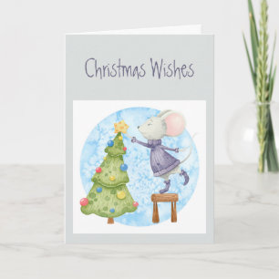 Cartes Pour Fêtes Annuelles Noël Souhaits de souris jolie décoration Arbre vac