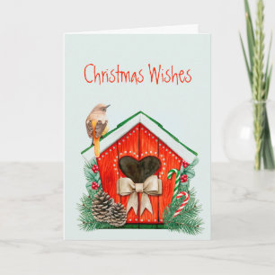 Cartes Pour Fêtes Annuelles Noël Souhaits jote Jardin Bird Bird Bird