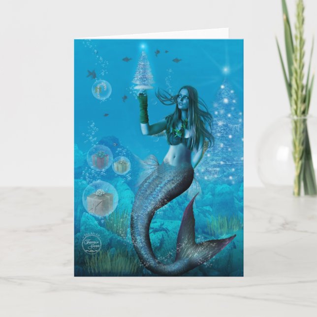 Cartes Pour Fêtes Annuelles Noël sous la mer (carte) (Devant)
