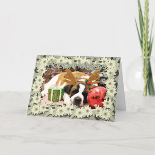 Cartes Pour Fêtes Annuelles Noël - St Bernard - bleu