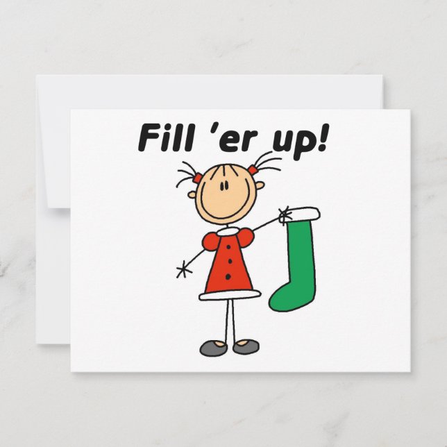Cartes Pour Fêtes Annuelles Noël Stocker Remplir 'er Up Tshirts et cadeaux (Devant)