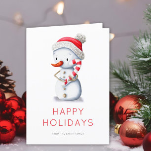 Cartes Pour Fêtes Annuelles Noël Sucre de canne moelleux Snowman