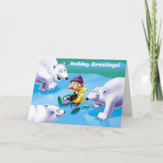 Cartes Pour Fêtes Annuelles Noël sur la glace, salutations de vacances !