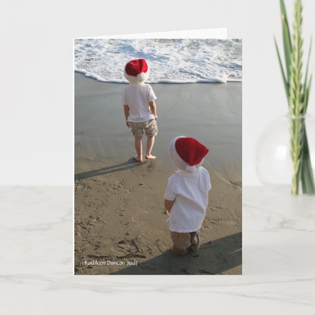 Cartes Pour Fêtes Annuelles Noël sur la plage (Devant)