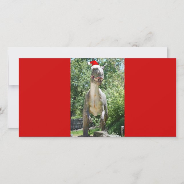 Cartes Pour Fêtes Annuelles Noël T-Rex Dinosaur (Devant)