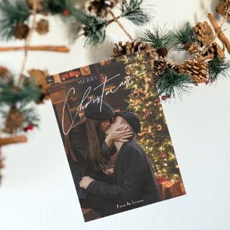 Cartes Pour Fêtes Annuelles Noël tendance moderne | Photo romantique en couple