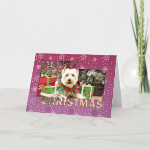 Cartes Pour Fêtes Annuelles Noël - Terrier des montagnes occidental - Abby