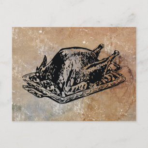 Cartes Pour Fêtes Annuelles Noël Thanksgiving Turquie Vintage déprimée