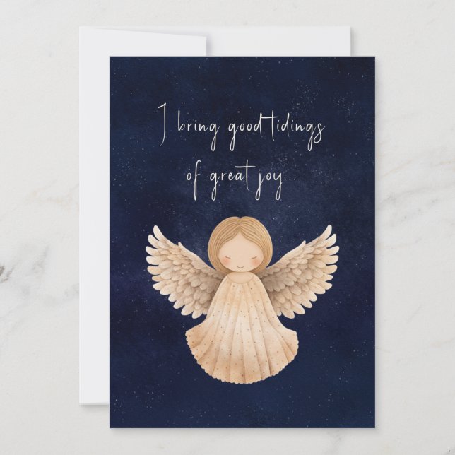 Cartes Pour Fêtes Annuelles Noël Tidings De Grande Joie Aquarelle Angel (Devant)