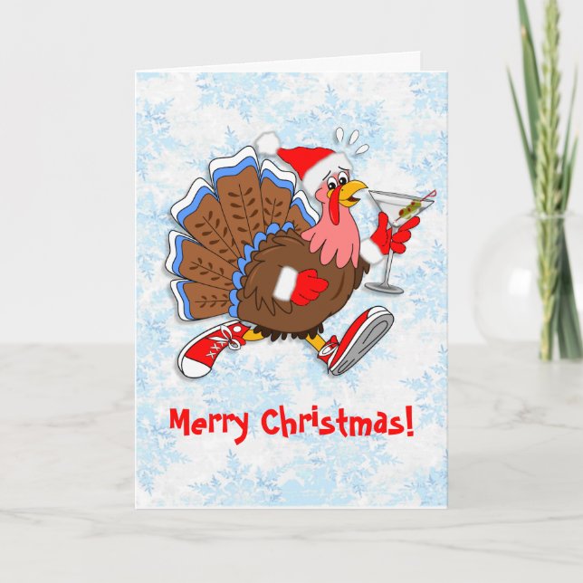 Cartes Pour Fêtes Annuelles Noël Tipsy Turquie (Martini) (Devant)