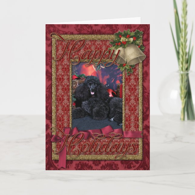 Cartes Pour Fêtes Annuelles Noël - Toby - Poodle (Devant)