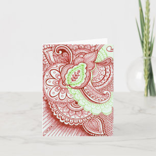 Cartes Pour Fêtes Annuelles Noël traditionnel colore le mandala d'Indien de