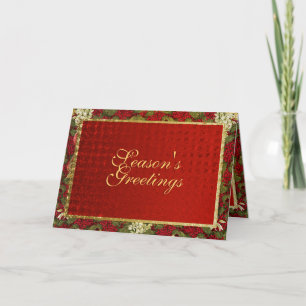 Cartes Pour Fêtes Annuelles Noël traditionnel de salutation de Noël élégant