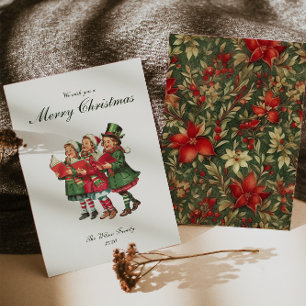 Cartes Pour Fêtes Annuelles Noël traditionnel vintage