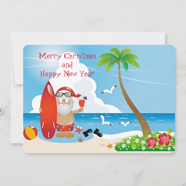 Cartes Pour Fêtes Annuelles Noël tropical (Devant)