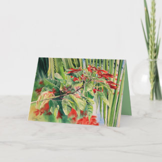 Cartes Pour Fêtes Annuelles "Noël tropical", aquarelle de Kitty Harvill