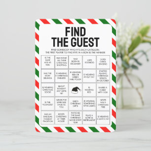 Cartes Pour Fêtes Annuelles Noël Trouvez le jeu de Bingo invité