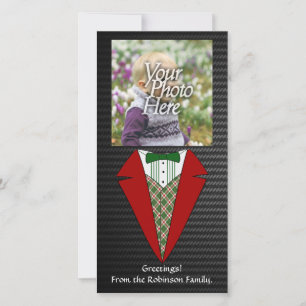 Cartes Pour Fêtes Annuelles Noël Tuxedo, Elfe rouge et verte