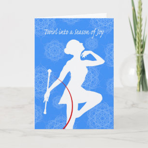 Cartes Pour Fêtes Annuelles Noël, Twirl dans une saison de joie, Baton