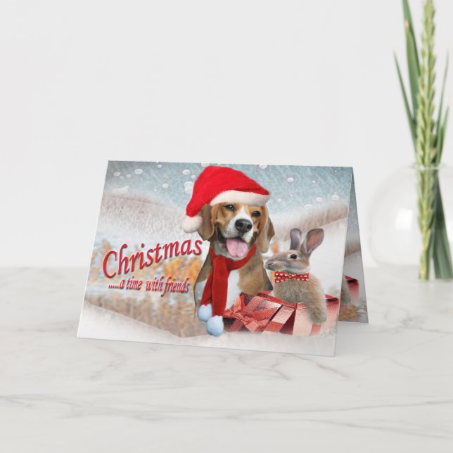 Cartes Pour Fêtes Annuelles Noël un moment avec des amis (Devant)