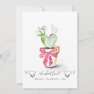 Cartes Pour Fêtes Annuelles Noël unique Red & Green Cute Cactus