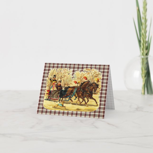 Cartes Pour Fêtes Annuelles Noël Victorian Sleigh Ride (Devant)