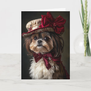 Cartes Pour Fêtes Annuelles Noël victorien Shih Tzu