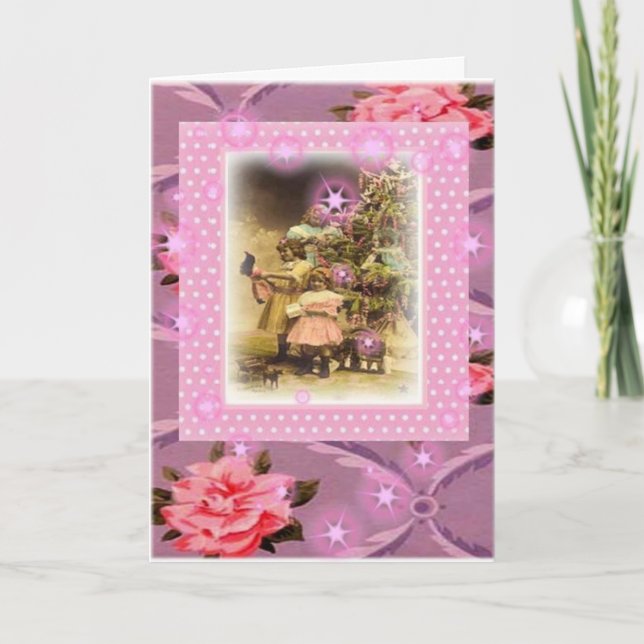 Cartes Pour Fêtes Annuelles Noël vintage. (Devant)