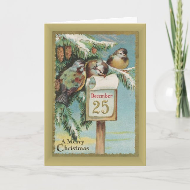 Cartes Pour Fêtes Annuelles Noël vintage (Devant)