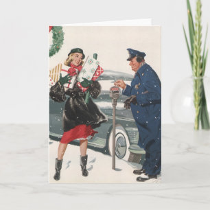 Cartes Pour Fêtes Annuelles Noël Vintage, Achats Cadeaux Policier
