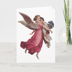Cartes Pour Fêtes Annuelles Noël vintage, Ange victorien Guardian