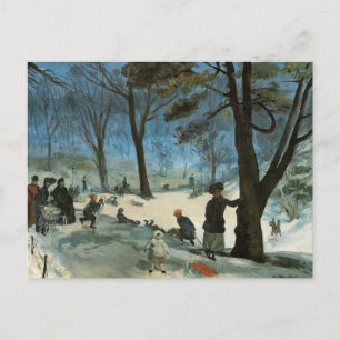 Cartes Pour Fêtes Annuelles Noël vintage, Central Park en hiver Glackens