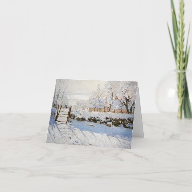 Cartes Pour Fêtes Annuelles Noël Vintage, Claude Monet La Magpie (Devant)