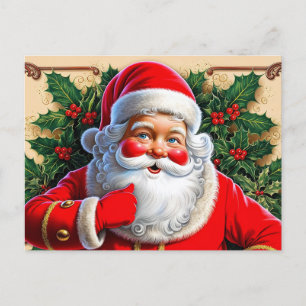 Cartes Pour Fêtes Annuelles Noël Vintage coloré Père Noël