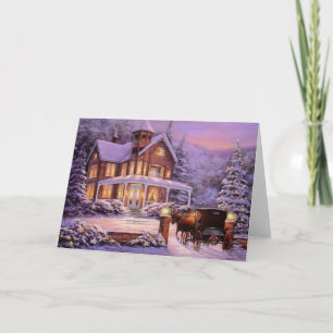 Cartes Pour Fêtes Annuelles Noël Vintage Dans Le Pays