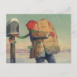 Cartes Pour Fêtes Annuelles Noël Vintage, Enfant avec grand forfait