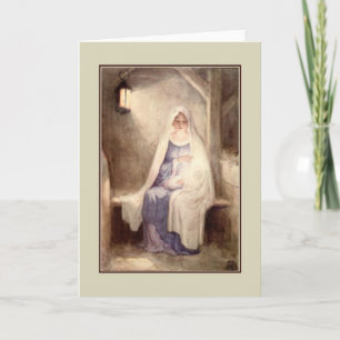 Cartes Pour Fêtes Annuelles Noël vintage Jésus et Mary