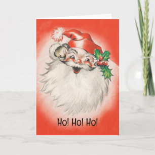 Cartes Pour Fêtes Annuelles Noël Vintage, Jolly Retro les années 50 Santa Clau