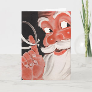 Cartes Pour Fêtes Annuelles Noël Vintage, Jolly Santa Claus avec String