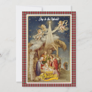 Cartes Pour Fêtes Annuelles Noël Vintage Nativité I Classique Religieux Hol