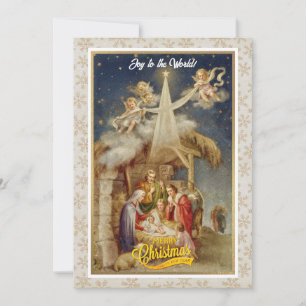Cartes Pour Fêtes Annuelles Noël Vintage Nativité I Classique Religieux Hol