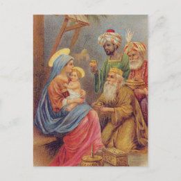 Cartes Pour Fêtes Annuelles Noël Vintage Nativité Jésus Illustration