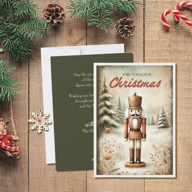 Cartes Pour Fêtes Annuelles Noël vintage Nutcracker (Créateur téléchargé)