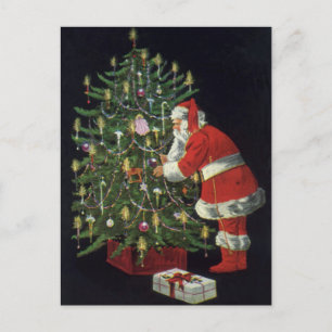 Cartes Pour Fêtes Annuelles Noël vintage, Père Noël avec présents