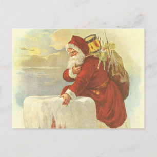 Cartes Pour Fêtes Annuelles Noël Vintage Père Noël victorien à Chimney