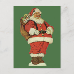 Cartes Pour Fêtes Annuelles Noël vintage, Père Noël victorien avec des jouets