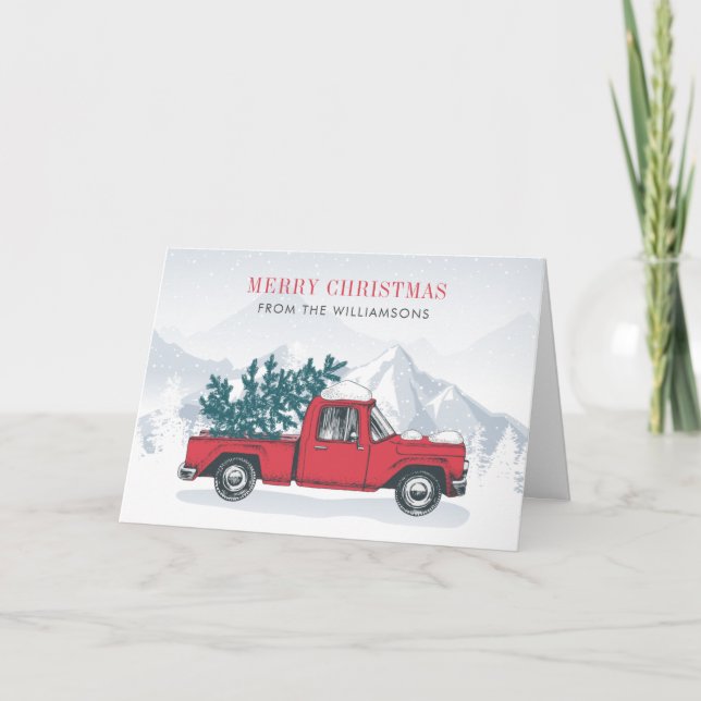 Cartes Pour Fêtes Annuelles Noël vintage Red Truck (Devant)