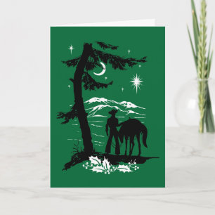 Cartes Pour Fêtes Annuelles Noël vintage Retro Cowboy